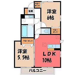 グランテラス高井 2LDKの間取図画像