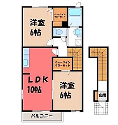 リヴィエール5B 2LDKの間取図画像