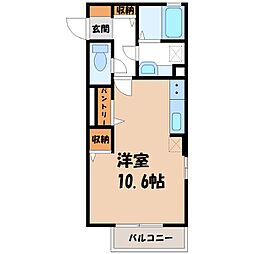 フォンテーヌA ワンルームの間取図画像