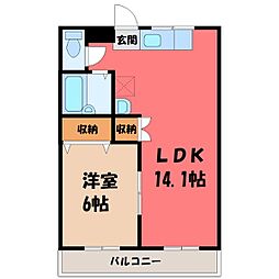 コミューンiWEST 1LDKの間取図画像