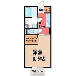 プレシャス前橋A 1Kの間取図画像