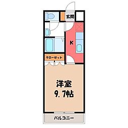 ジャルディニエールA 1Kの間取図画像