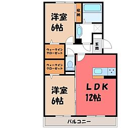 リヴェールマリーズF 2LDKの間取図画像