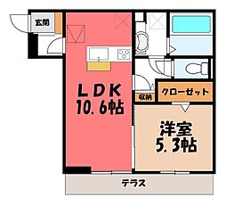 ラクーア 1LDKの間取図画像