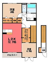 ハーベストムーン1 2LDKの間取図画像