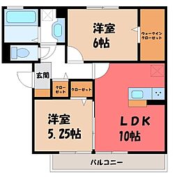 Sola'tioTAKASAKI 2LDKの間取図画像