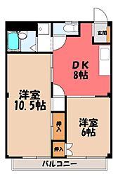 シティハイツT&T 2DKの間取図画像