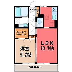 エメラルドグリーン 1LDKの間取図画像