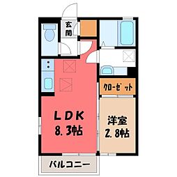 サファイア 1LDKの間取図画像