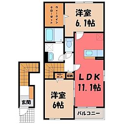 ハイウィロー 2LDKの間取図画像