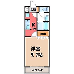 I'sベルポート 1Kの間取図画像