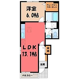 カーサ・フェリーチェ 1LDKの間取図画像
