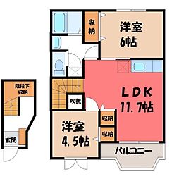 サルドセジュールA 2LDKの間取図画像