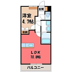 友 1LDKの間取図画像