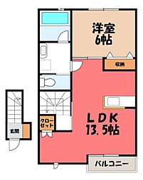グランツリー富塚 1LDKの間取図画像
