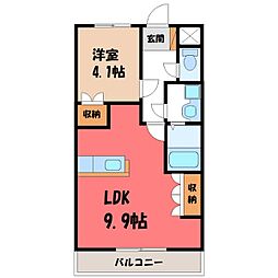 東武伊勢崎線 剛志駅 徒歩20分の賃貸アパート 2階1LDKの間取り