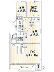 ソレイユ北広島 3LDKの間取図画像