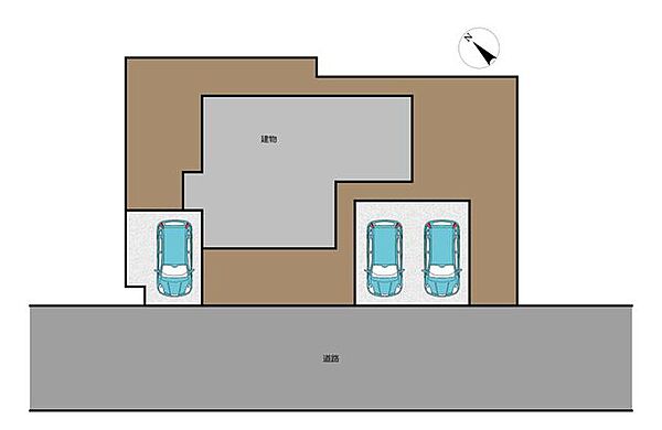 【駐車3台に拡張工事中】区画図。