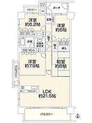 藤和シティホームズ一宮大宮 4LDKの間取図画像
