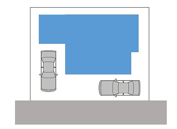 【区画図】区画図です。L字型で二台分駐車可能です。