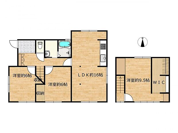 【間取り図】3SLDKの住宅です。おうちのご不満としてあげられる、収納面を考慮してリフォームを行いました。