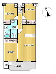 ファミール岡山 3LDKの間取図画像