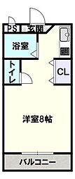 アイランドイソヤマ ワンルームの間取図画像