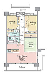 グローリアス知立弘法通第2 3LDKの間取り