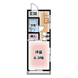 シーサイドビル 1Kの間取図画像