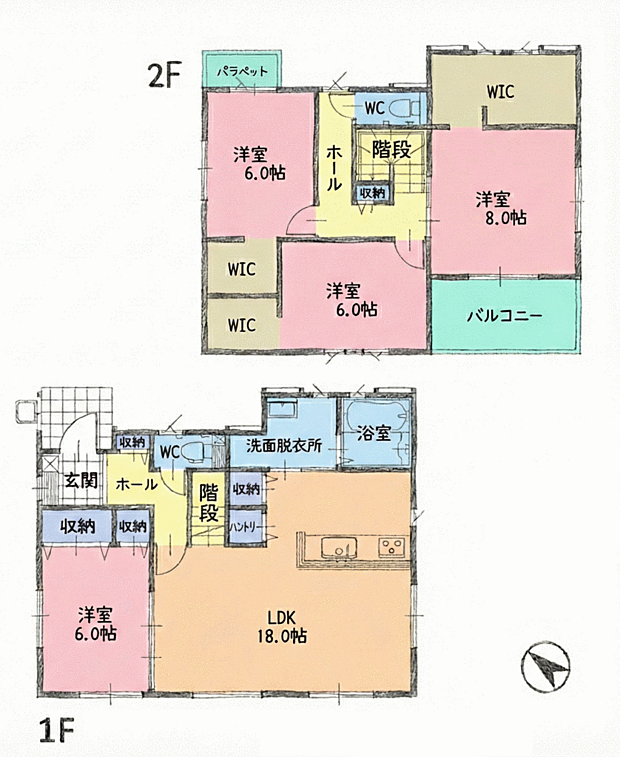 家事動線と生活動線を考えた無駄のない設計で、家族みんなが快適に過ごせる間取りです。