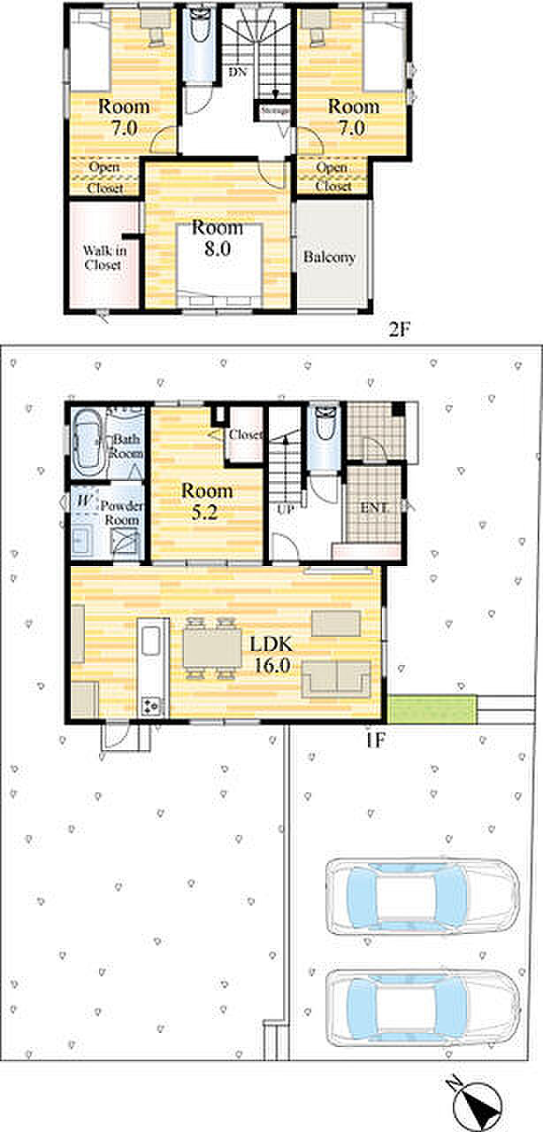 駐車並列2台可能