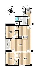パレス第2尾頭橋 3LDKの間取図画像