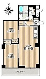 ハイツサンライズ 2LDKの間取図画像
