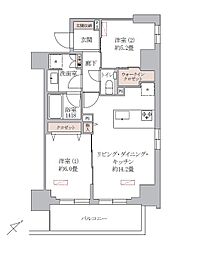ザ・パークハウスアーバンス東五反田 2LDKの間取図画像
