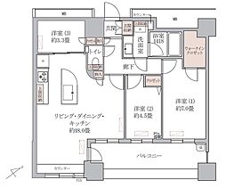 パークホームズ武蔵小山 3LDKの間取図画像