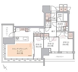 ブランズ愛宕虎ノ門 3LDKの間取図画像