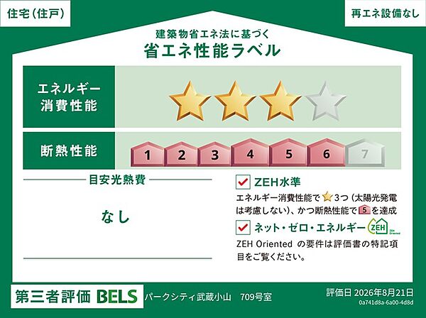 ZEH水準適合の物件です