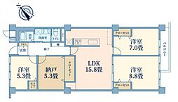 光ハイム 3SLDKの間取図画像