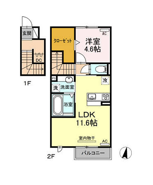 ルーチェ　B 201｜愛知県豊橋市小向町字北小向(賃貸アパート1LDK・2階・48.07㎡)の写真 その2