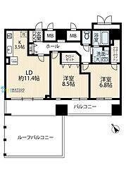 ザ・プレミア新潟萬代橋 2LDKの間取図画像