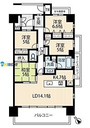 ダイアパレス笹口けやき通りNEXT 4LDKの間取図画像