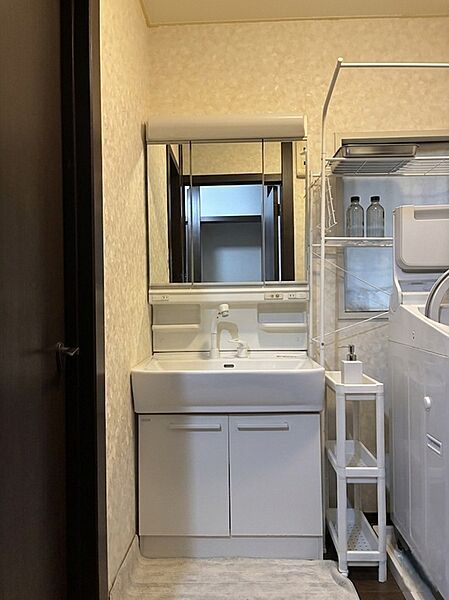 室内（2026年5月）撮影シャンプードレッサー付きの洗面台！※生成AIにより加工済みのため現況と異なる場合があります。