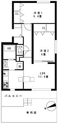 メゾンドルチェ澄川第2 2LDKの間取図画像