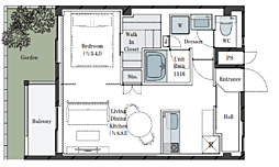 祐天寺コーポラス 1LDKの間取図画像