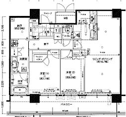 なんばグランドマスターズタワー 2LDKの間取り