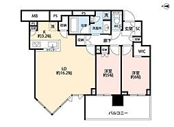 シティタワー東梅田パークフロント 2LDKの間取図画像