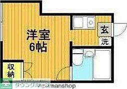 ミヤビハイツ 2階ワンルームの間取り