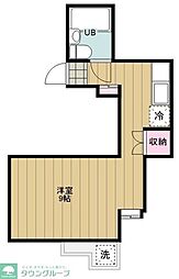 東急田園都市線 池尻大橋駅 徒歩8分の賃貸アパート 1階ワンルームの間取り