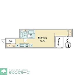エルスタンザ下北沢 2階ワンルームの間取り