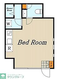 Ｊ・ＦＬＡＧ下北沢 1階ワンルームの間取り
